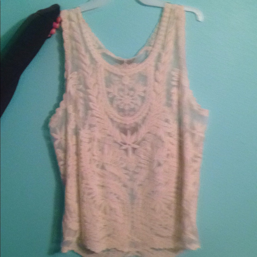 Ivory Lace Sleeveless Top